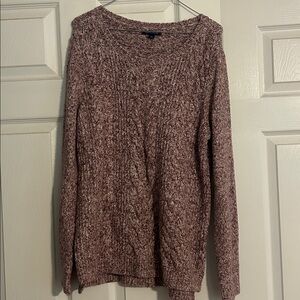 Tommy Hilfiger Marled Knit Sweater in purple and Cream
